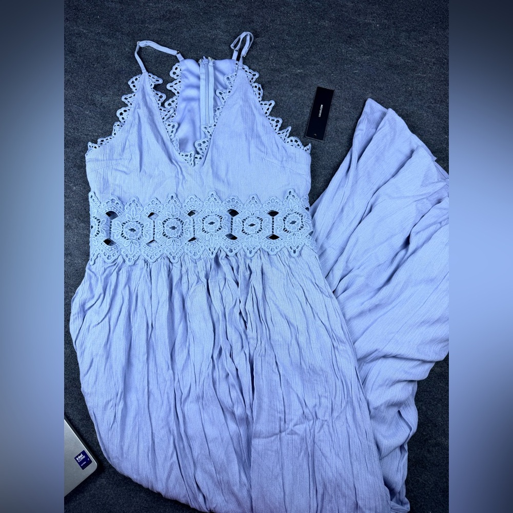 Lulu's Lavender Crochet-Waist Maxi Dress